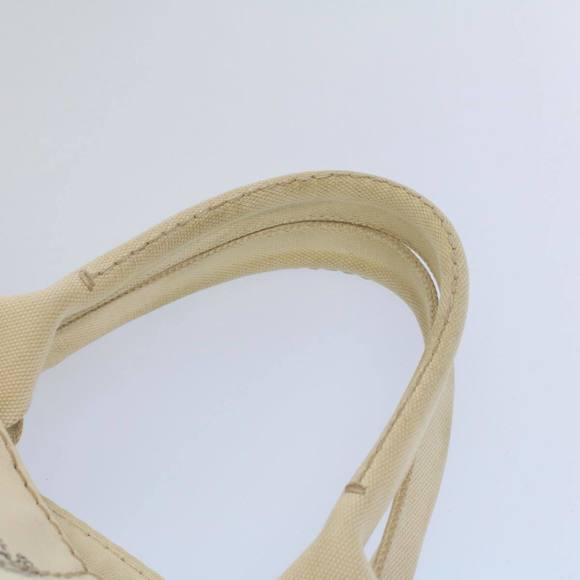 PRADA Canapa MM Hand Bag Canvas White Auth bs8562 - Picture 8 of 16